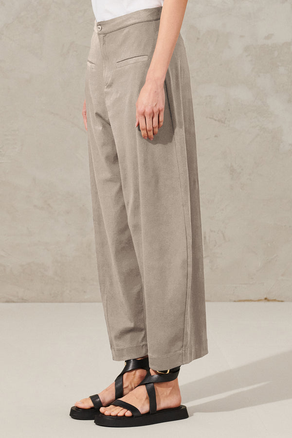 Comfort-fit trousers in stretch cotton jersey rib | 1011.CFDTRWJ191.12
