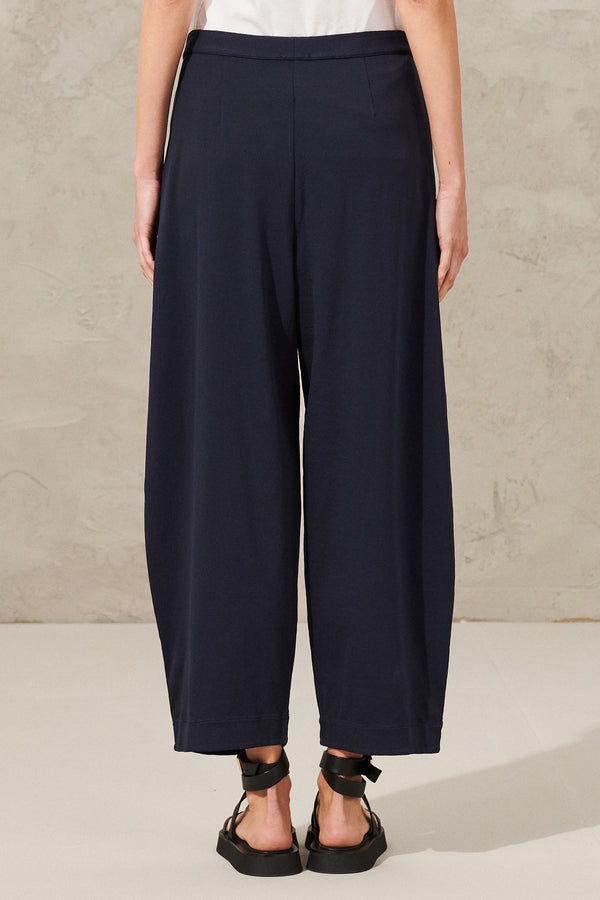 Comfort-fit trousers in stretch cotton jersey rib | 1011.CFDTRWJ191.05