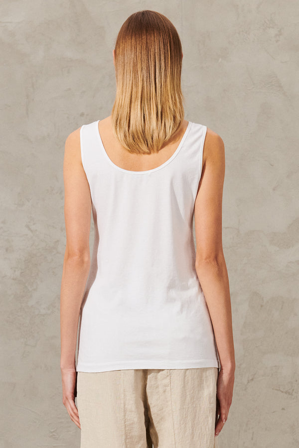 Slim fit tank top in stretch cotton jersey | 1011.CFDTRWJ193.00