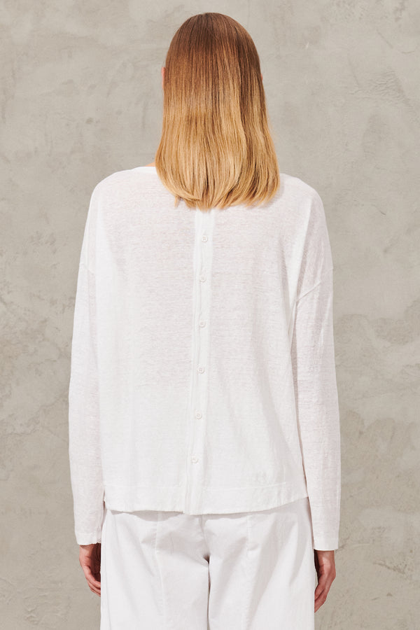 Long sleeve overshirt in linen jersey with viscose inserts. small buttons on the back | 1011.CFDTRWK202.00