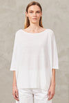 Oversized t-shirt in linen jersey boat neckline. side pleats on the front and back bottom | 1011.CFDTRWK209.00