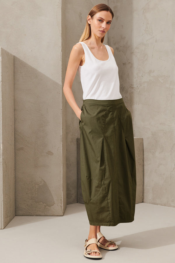 Stretch cotton rounded skirt with elastic on then back | 1011.CFDTRWM226.04