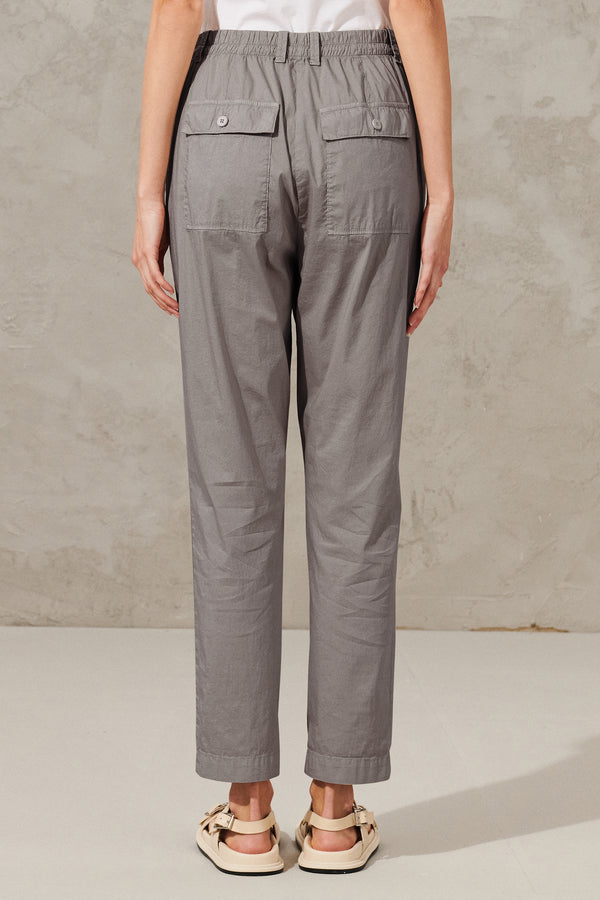 Pantalon coupe droite en coton extensible avec taille élastique | 1011.CFDTRWM227.12