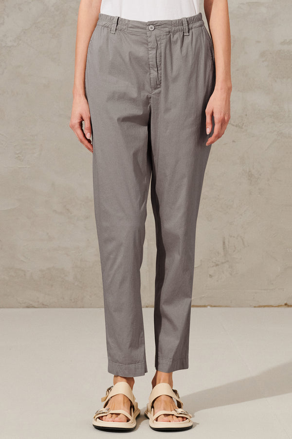 Pantalon coupe droite en coton extensible avec taille élastique | 1011.CFDTRWM227.12