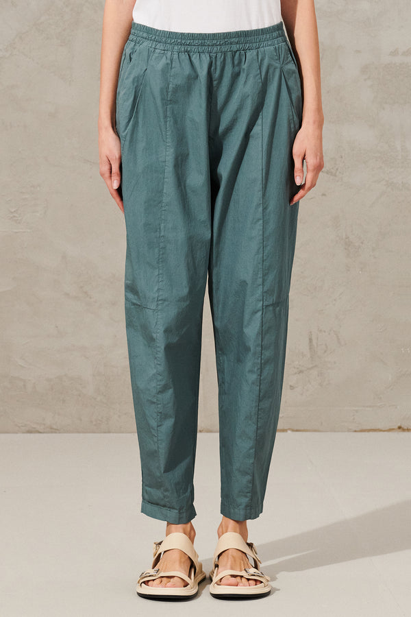 Pantalon coupe confort en coton avec pinces et taille élastique | 1011.CFDTRWN230.25