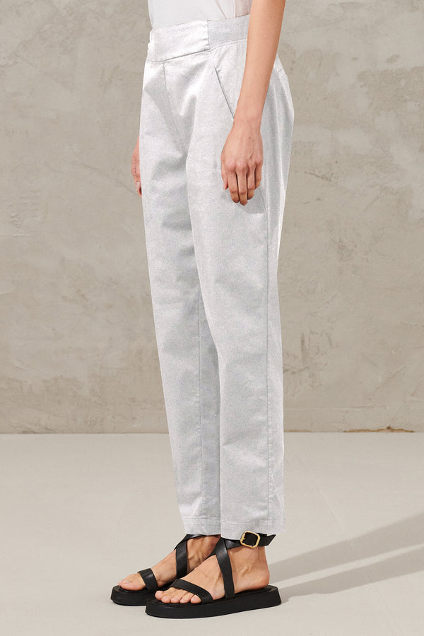 Pantalone slim fit cotone stretch con cintura dietro in maglia elastica | 1011.CFDTRWO241.00