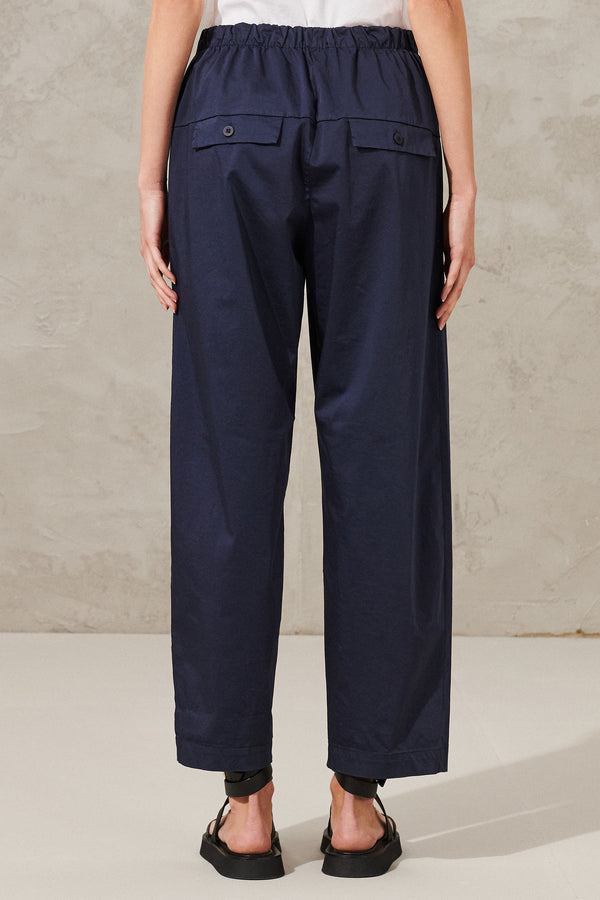 Comfort fit pant with front pockets in cotton stretch. elastic waist | 1011.CFDTRWO242.05