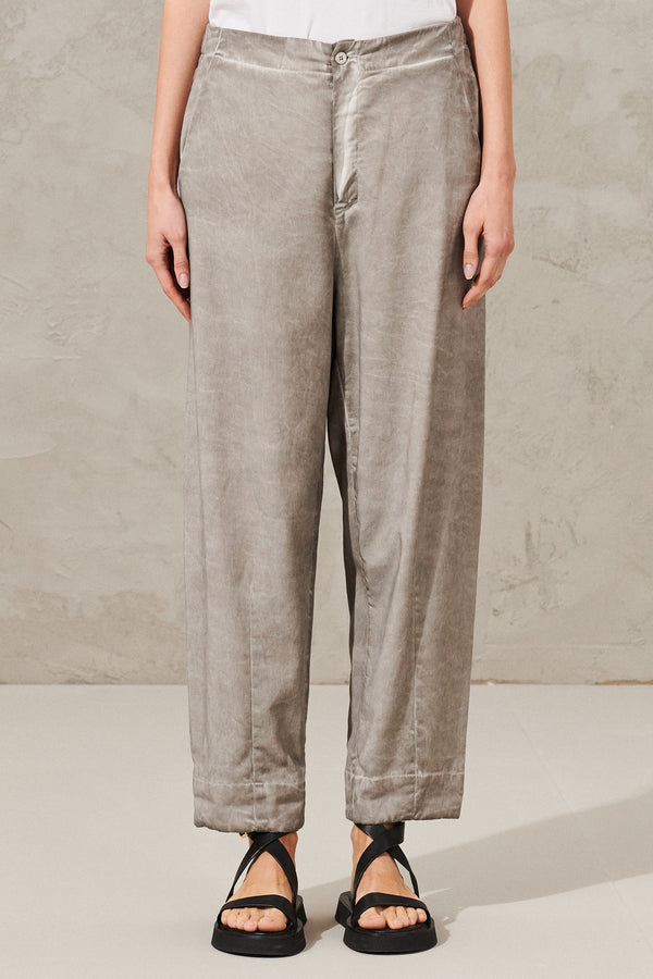 Pantalone tintura fade con vestibilita'ampia in felpa di tencel e cotone con inserti in lino | 1011.CFDTRWQ261E.112