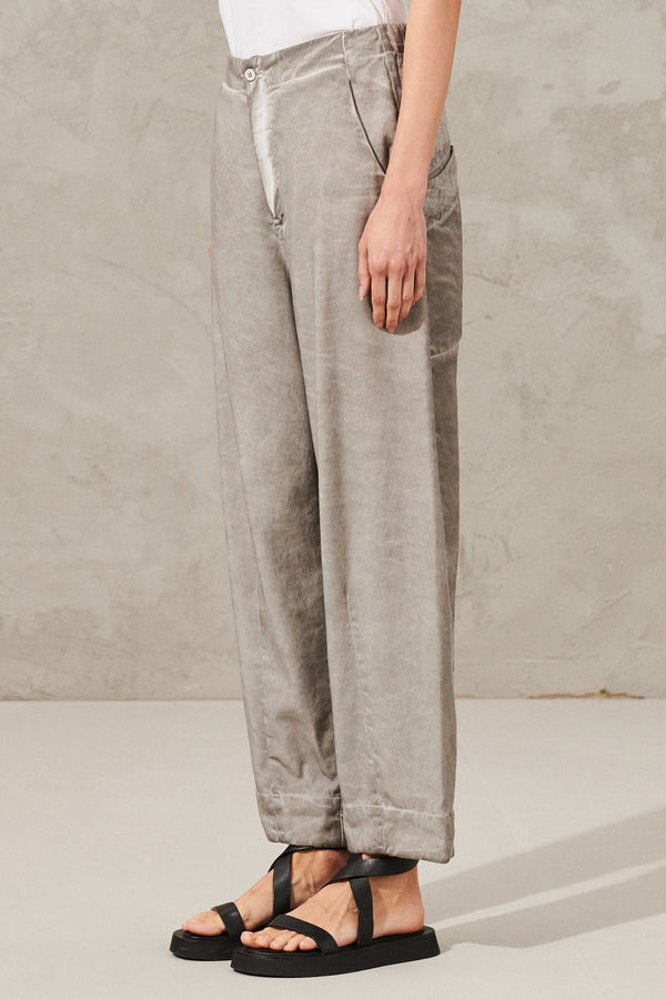 Pantalone tintura fade con vestibilita'ampia in felpa di tencel e cotone con inserti in lino | 1011.CFDTRWQ261E.112