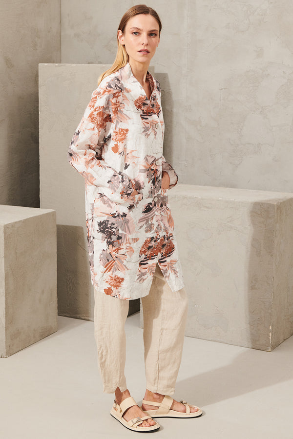 Floral print linen duster coat | 1011.CFDTRWR270.01
