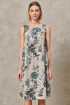 Sleeveless linen dress with floral print | 1011.CFDTRWR271.21