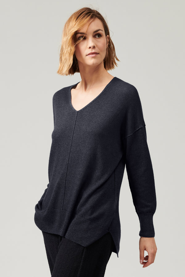 Pull oversize à col v en laine et cachemire | 1013.CFDTRY10450.05