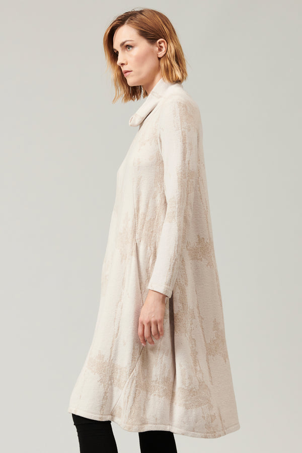 Kleid mit hohem kragen aus wolle und viskose aus strickjacquard | 1013.CFDTRY6414.01