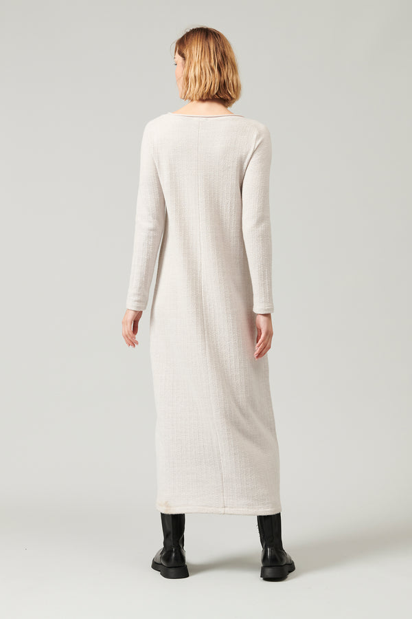 Maxikleid aus wolle und viskose aus strickjacquard, fein gemustert | 1013.CFDTRY7426.01