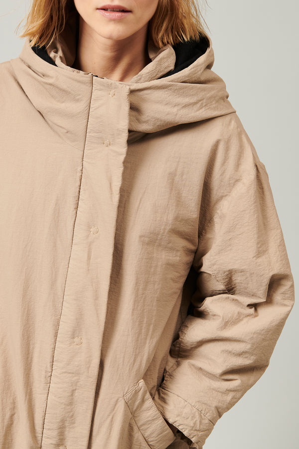 Blouson zippé à grande capuche en coton mélangé doublé en drap de laine | 1013.CFDTRYT291.22