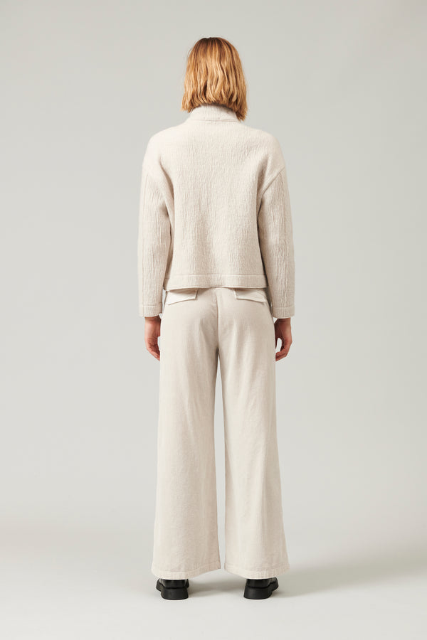 Veste courte à col chemise montant en laine bouillie | 1013.CFDTRYX335.01