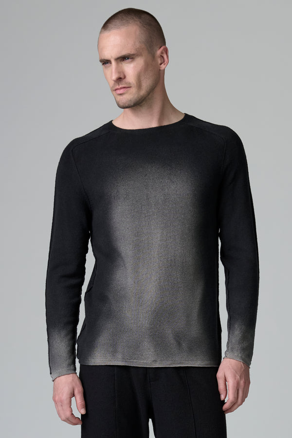 Pullover im Regular Fit mit Spray-Design aus Schurwolle mit kontrastierenden Farbdetails an den Ärmeln | 1016.CFUTRB12470H.U310