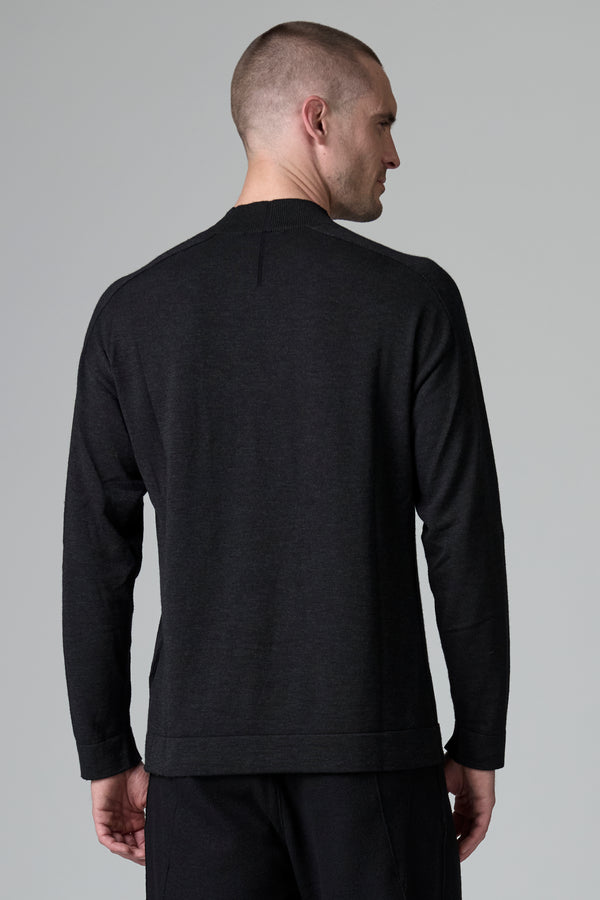 Plattierter Pullover mit hohem Kragen im Loose Fit aus Viskose und Wolle | 1016.CFUTRB13481.U312