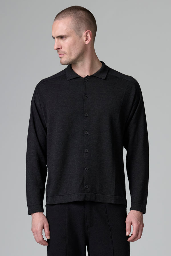 Chemise ample vanisée en laine et viscose | 1016.CFUTRB13484.U312