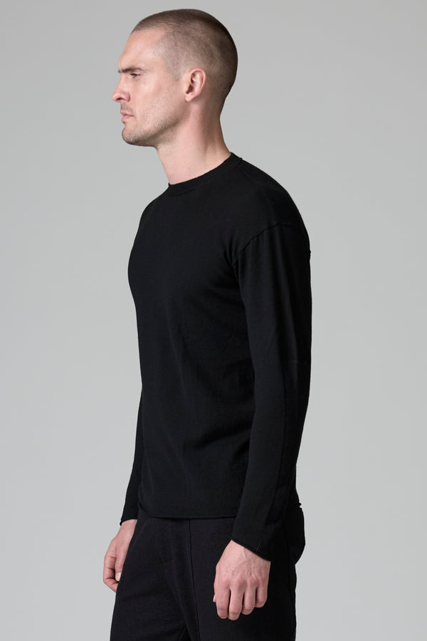 Wool regular-fit roundneck knit with linen details | 1016.CFUTRB18530.U10