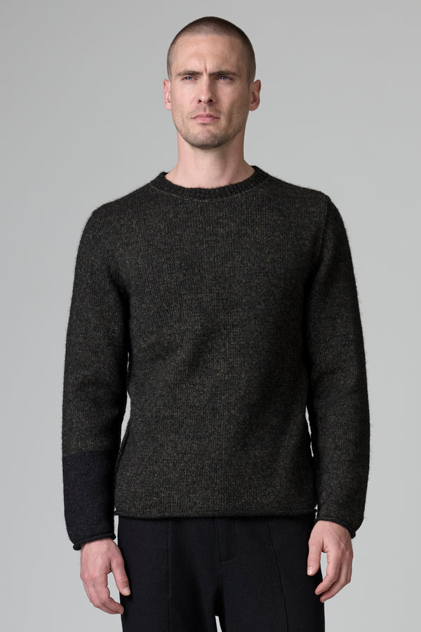 Plattierter Rundhalspullover im Regular Fit aus Wolle und Alpaka mit kontrastierenden Farbeinsätzen | 1016.CFUTRB19540.U304