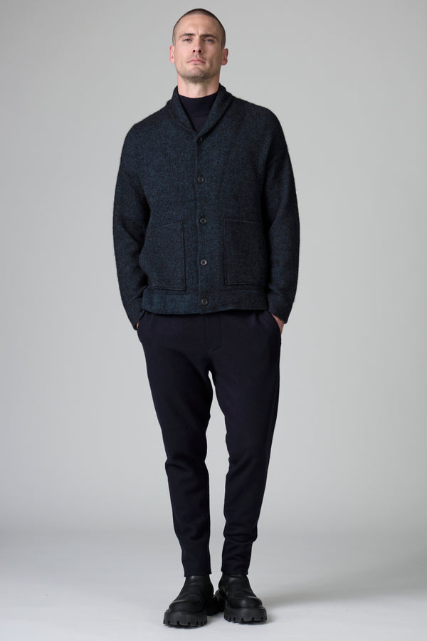 Wool and alpaca vanisé cardigan with shawl collar | 1016.CFUTRB19543.U308