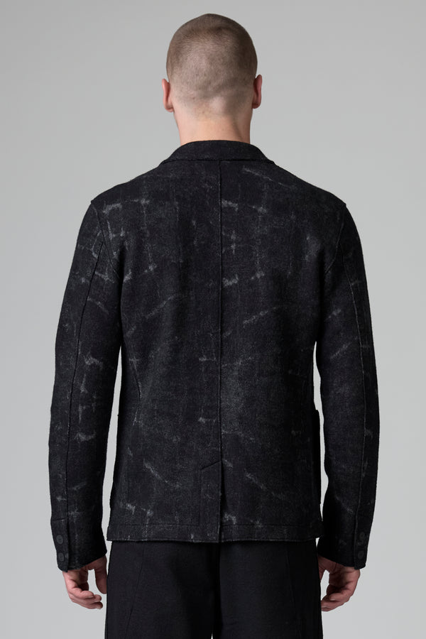 Veste coupe droite en jacquard de laine vierge et viscose | 1016.CFUTRB21561.U310