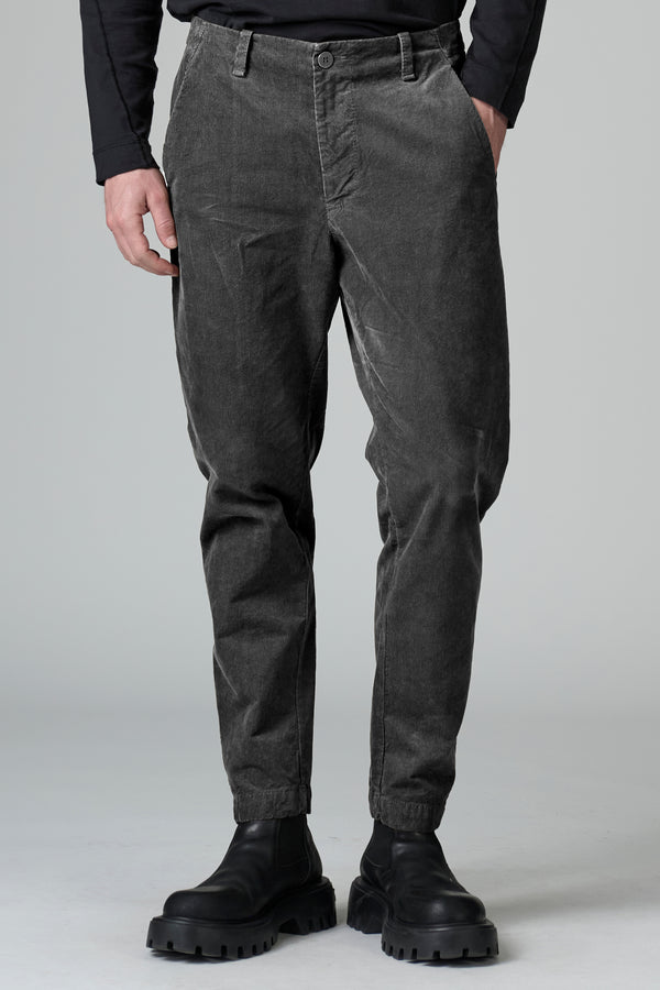 Cold-dyed regular fit chino trousers in pixel effect velour | 1016.CFUTRBC120E.U212