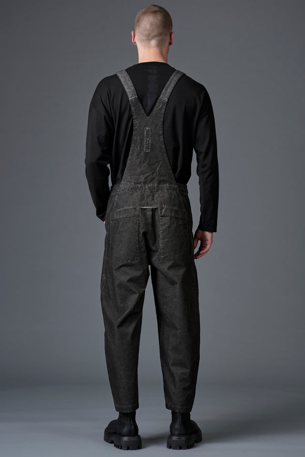 Salopette loose-fit con bretelle regolabili, tintura a freddo in velluto con inserti in maglia | 1016.CFUTRBC122E.U212