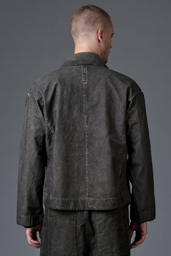 Giacca loose-fit apertura a quattro bottoni con tinto a freddo in velluto ad effetto pixel | 1016.CFUTRBC123E.U212