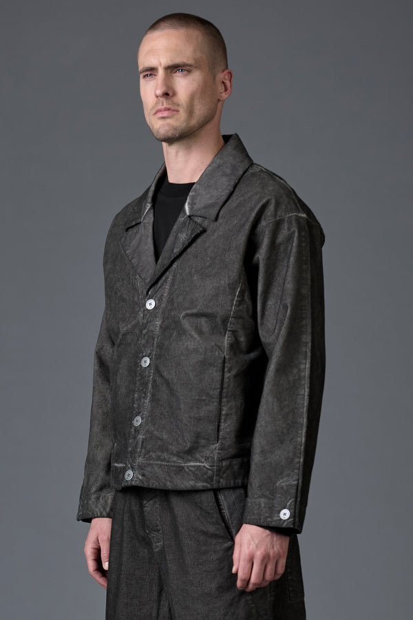 Giacca loose-fit apertura a quattro bottoni con tinto a freddo in velluto ad effetto pixel | 1016.CFUTRBC123E.U212