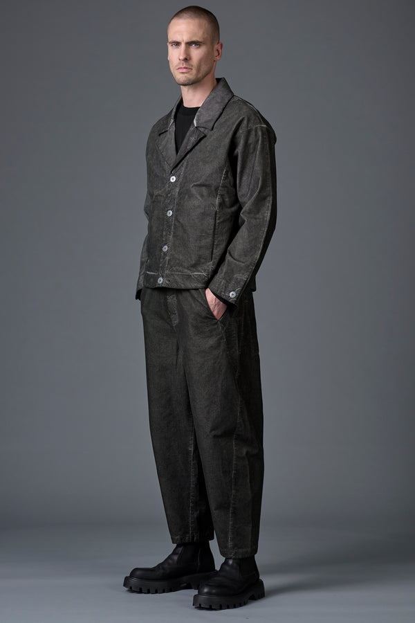 Giacca loose-fit apertura a quattro bottoni con tinto a freddo in velluto ad effetto pixel | 1016.CFUTRBC123E.U212