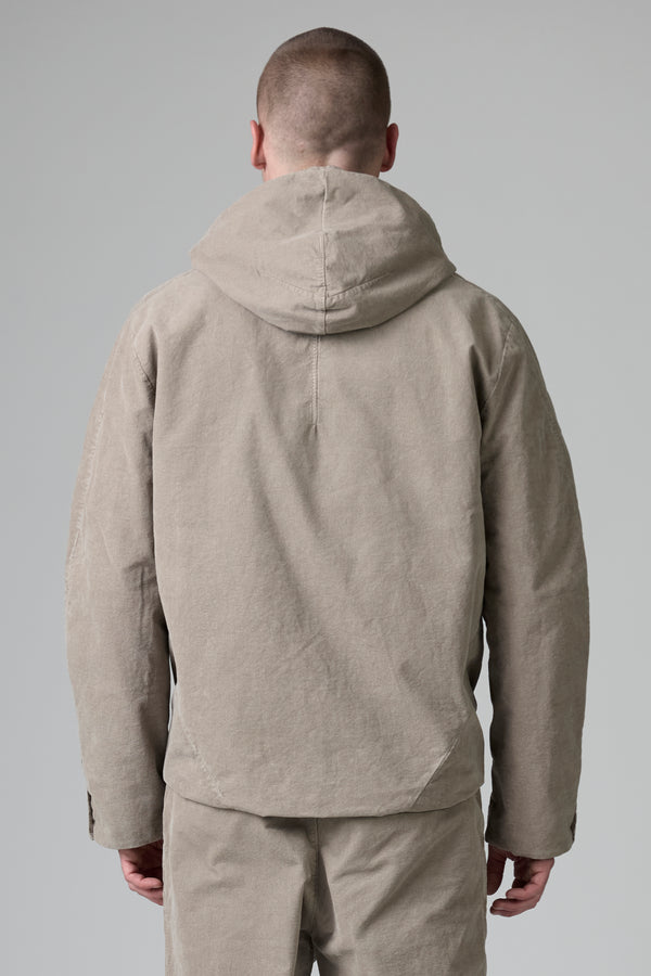 Blouson sport zippé coupe loose, pouvant se ranger dans la capuche en velours à effet pixel | 1016.CFUTRBC124.U02