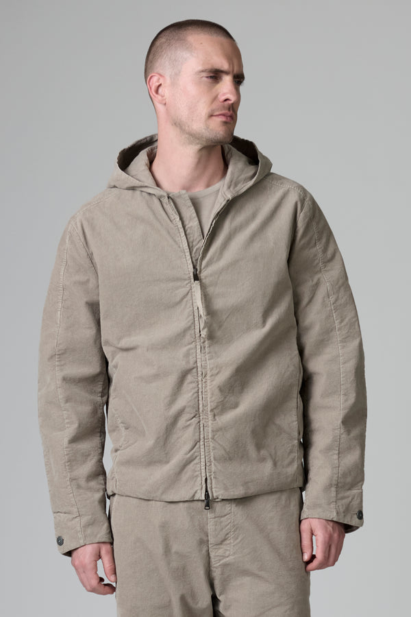 Blouson sport zippé coupe loose, pouvant se ranger dans la capuche en velours à effet pixel | 1016.CFUTRBC124.U02