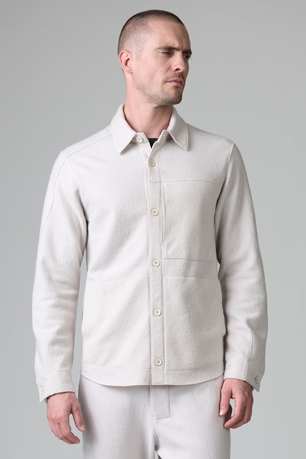 Surchemise coupe droite en drap de laine vierge | 1016.CFUTRBK203.U01