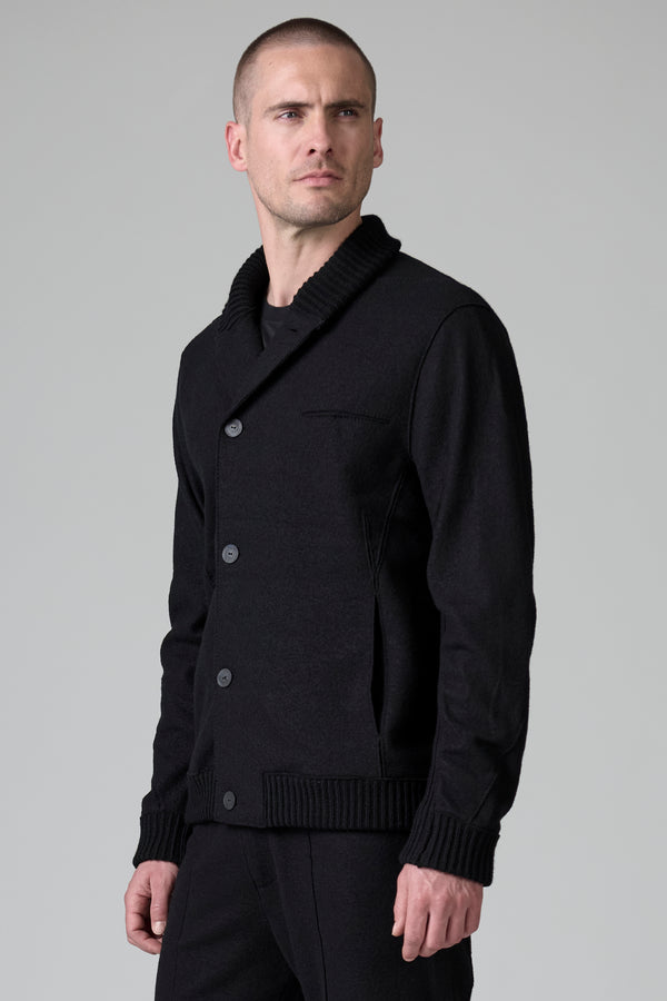Regular fit jacket in raw cut virgin boiled wool | 1016.CFUTRBK206.U10