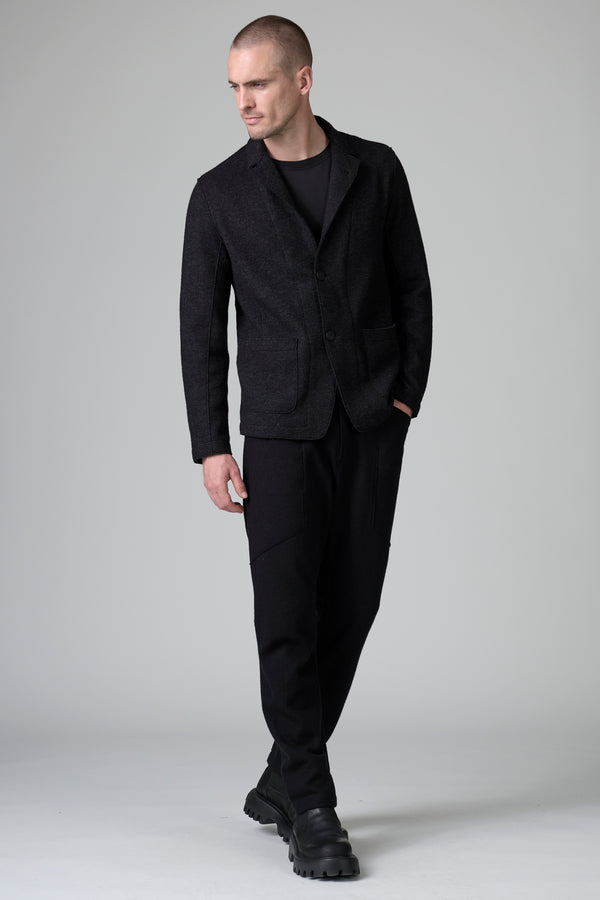 Regular-fit jacket in double-faced wool and viscose with herringbone design and and raw-cut edges | 1016.CFUTRBM220.U312