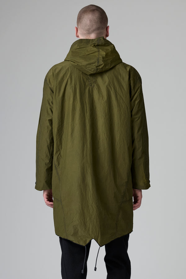 Parka avec double capuche coupe loose en coton, polyamide et laine, teinture à froid, déperlante | 1016.CFUTRBO240.U04