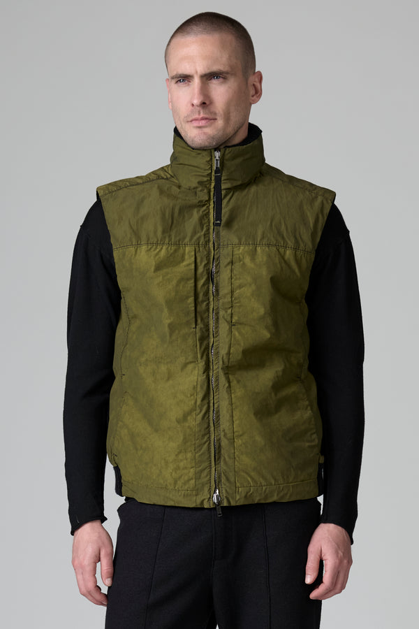 Gilet réversible coupe slim avec duvet de canard en coton et polyamide, teint à froid, déperlant | 1016.CFUTRBO243.U04