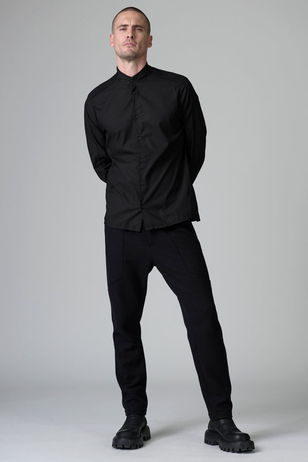 Regular fit mandarin collar shirt in cotton dobby | 1016.CFUTRBU301.U10