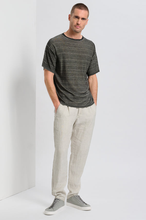 Striped oversize reversibile double-face vanisé knit with cotton outside and viscose inside | 1017.CFUTRC12473.U102