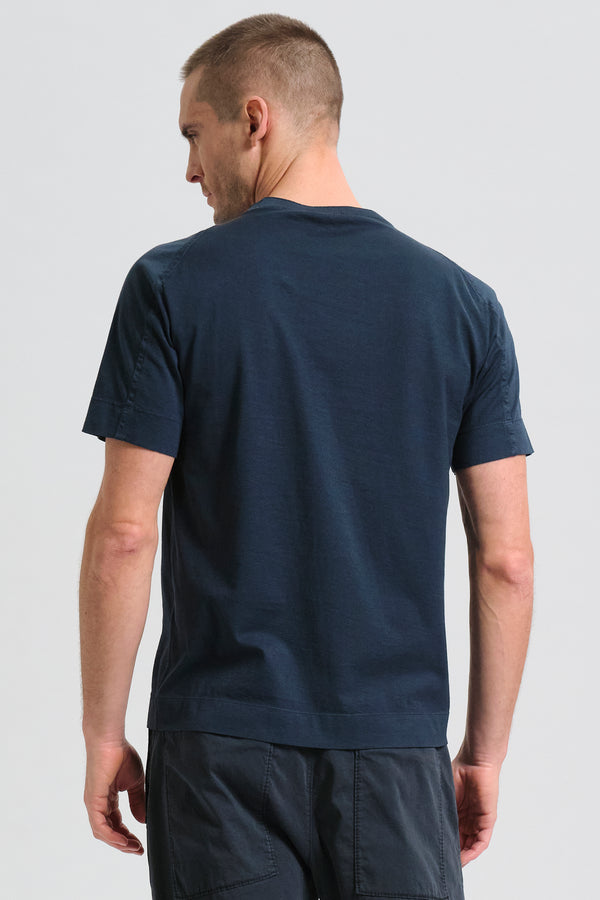 T-shirt girocollo regular-fit in jersey di cotone con bordo collo in maglia | 1017.CFUTRC1360.U05