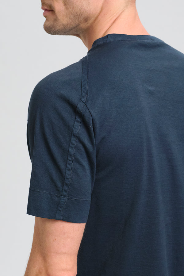 T-shirt girocollo regular-fit in jersey di cotone con bordo collo in maglia | 1017.CFUTRC1360.U05