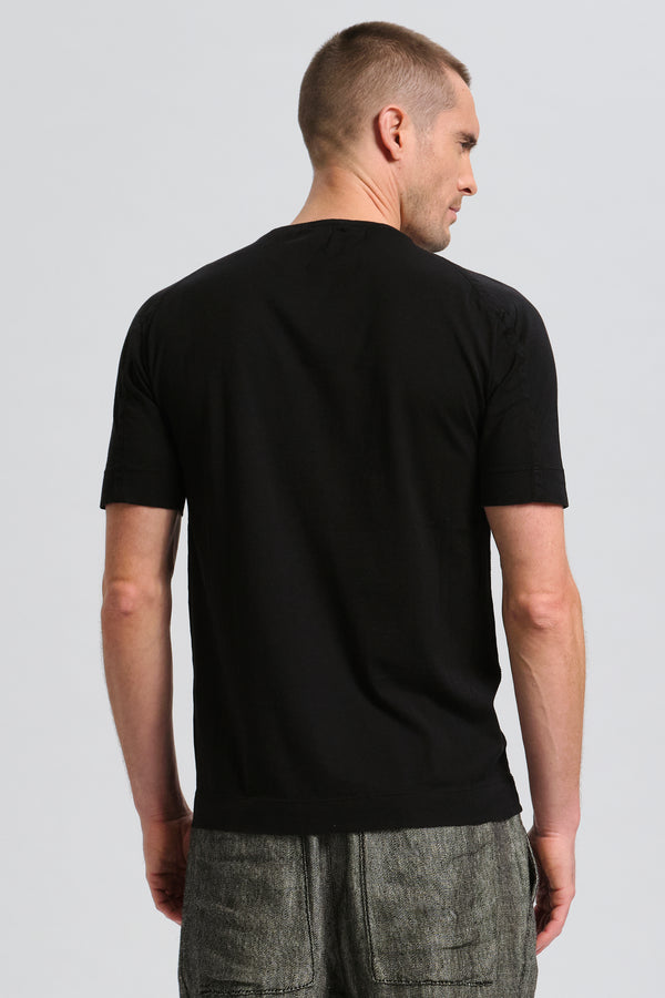 T-shirt girocollo regular-fit in jersey di cotone con bordo collo in maglia | 1017.CFUTRC1360.U10