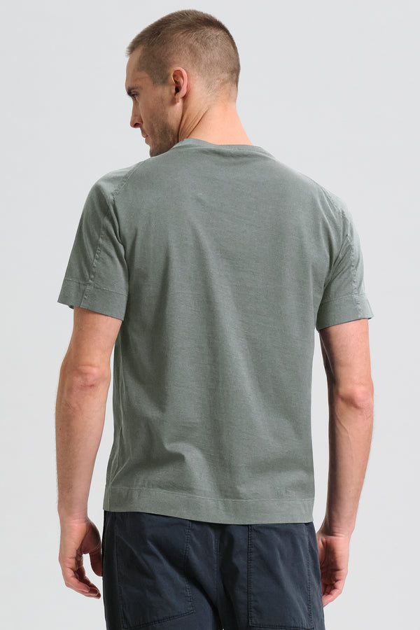 T-Shirt im Regular Fit mit Rundhalsausschnitt aus Baumwolljersey mit Strickkragen | 1017.CFUTRC1360.U13