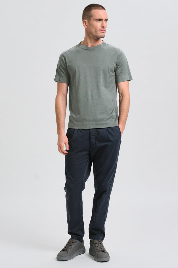 Cotton jersey roundneck regular-fit t-shirt with knitted neck edge | 1017.CFUTRC1360.U13