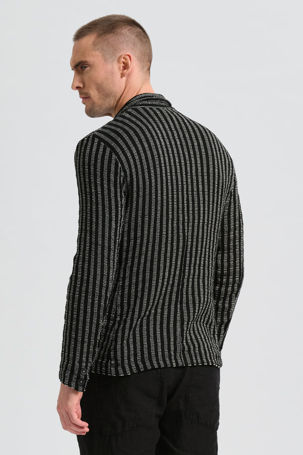 Giacca regular fit in maglia armaturata con disegno a quadri in misto viscosa e lino | 1017.CFUTRC15505.U310
