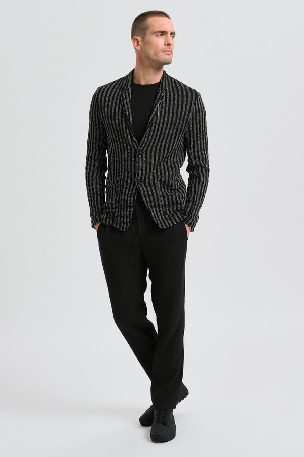 Giacca regular fit in maglia armaturata con disegno a quadri in misto viscosa e lino | 1017.CFUTRC15505.U310