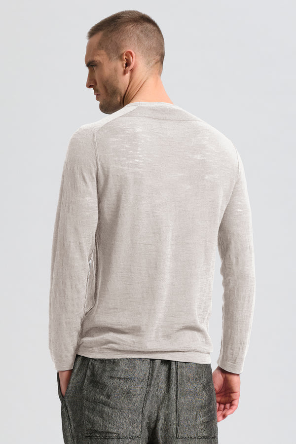 Maglia girocollo manica lunga di cotone fiammato | 1017.CFUTRC8430.U02