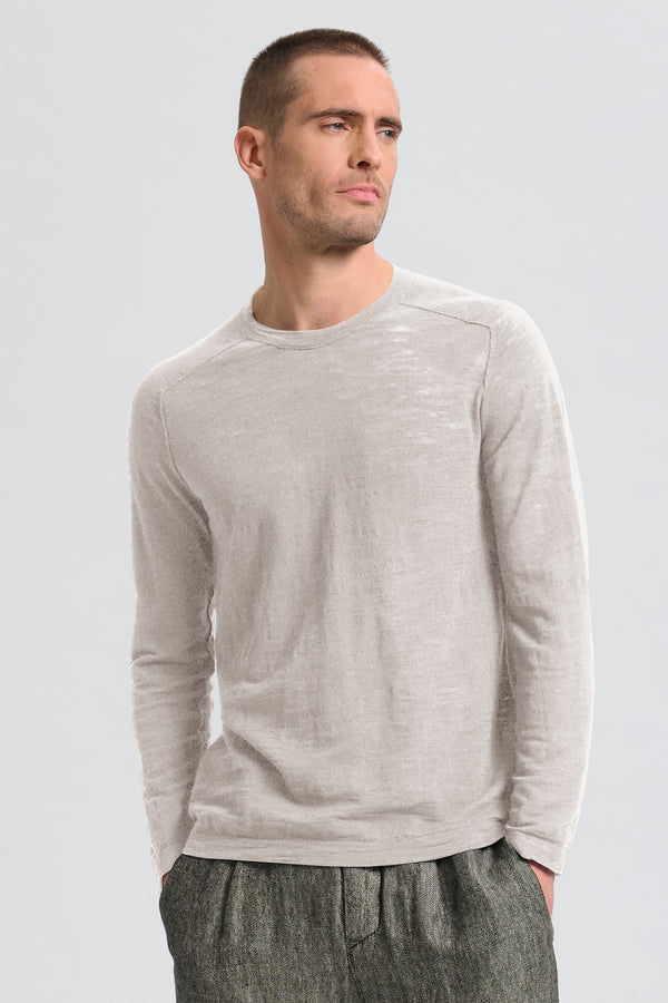 Maglia girocollo manica lunga di cotone fiammato | 1017.CFUTRC8430.U02